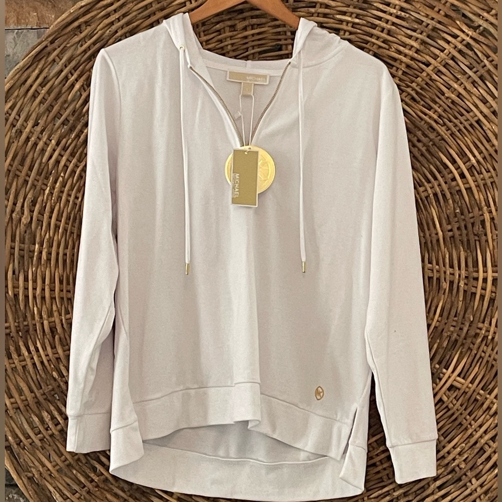 MK white half zip hoodie